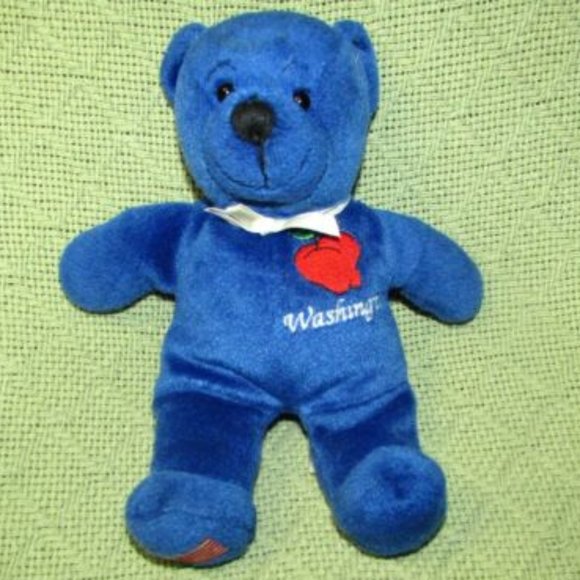 SYBOLZ WASHINGTON BEAR BLUE BEANBAG TEDDY 2004 RGU 7" PLUSH STUFFED ANIMAL TOY - Picture 1 of 1